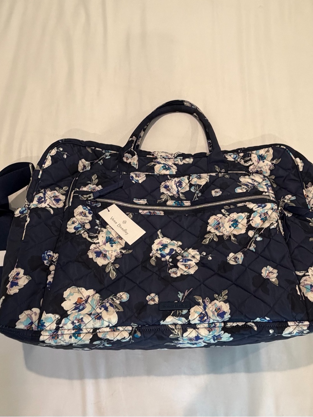 Vera Bradley Navy Floral “Blooms and Branches” Grand Weekender Bag